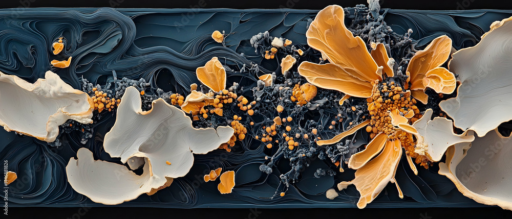 Poster abstract microscopic image of biological structures. perfect for scientific illustrations or artisti