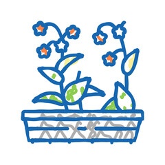 flowers gardening icon doodle illustration