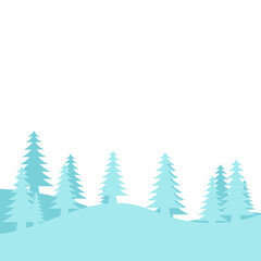 Obraz premium Pine Trees Hill Shape