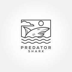 Shark logo vector, Fish Shark logo design template