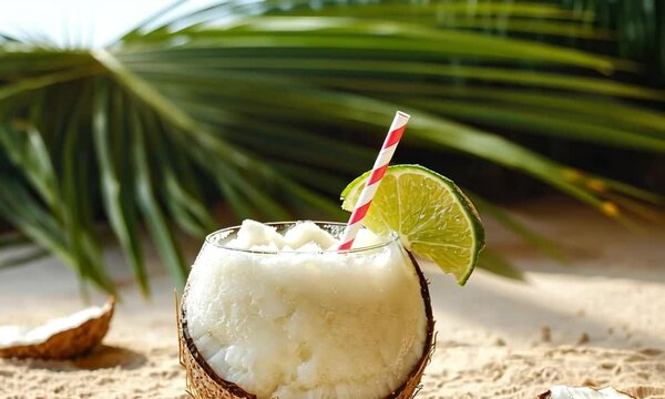 Cocktail alla Noce di Cocco sulla Spiaggia della Thailandia