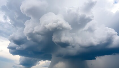 large cloud of dark clouds looms over a field
