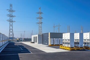 Rooftop solar energy storage system with power lines