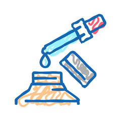 medicine homeopathy liquid dropping from pipette icon doodle illustration