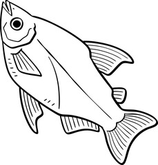 Obraz premium hand drawn cartoon illustration of a fish.