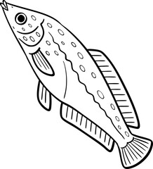 hand drawn cartoon illustration of a fish.