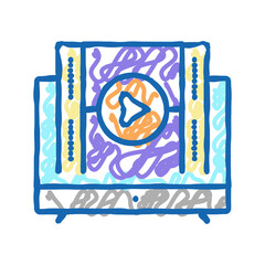 watch movie mens leisure icon doodle illustration