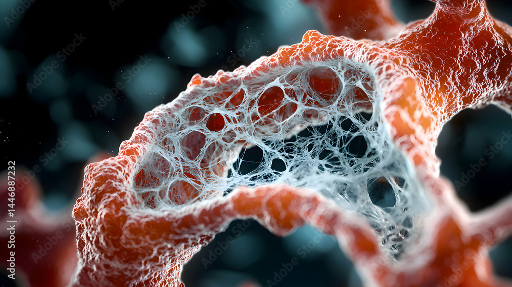 Aufkleber microscopic view of biological structures. ideal for scientific visualizations medical presentations