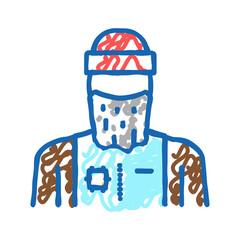 man refugee icon doodle illustration