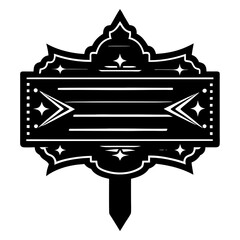 Wooden Sign silhouette vector illustration