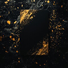 Black and gold birthday card with masculine elegance, simple diagonal lines, metallic ink simulation, luxury feel, strong visual composition, blank interior area