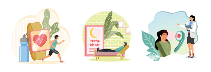 Connected workout concept. Sleep tracking. light therapy.