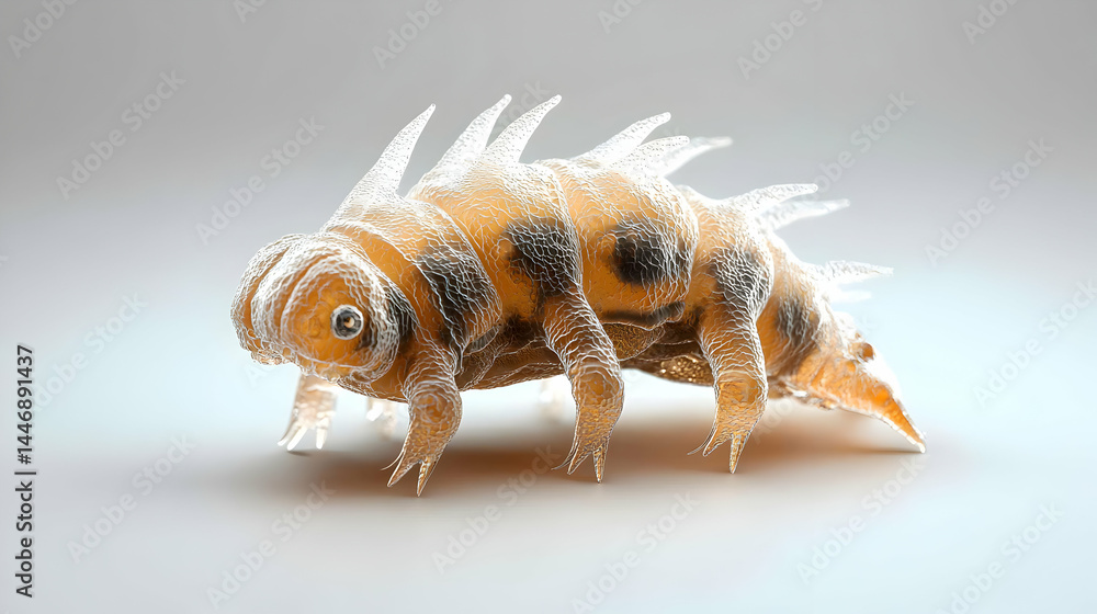 Aufkleber an artistic rendering of a tardigrade a microscopic creature known for its resilience. it could be u