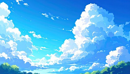 Fototapeta premium anime blue sky