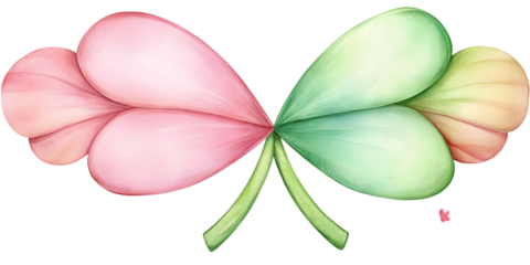 Colorful Heart-Shaped Shamrock Illustration Transparent Background