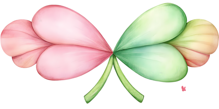 Colorful Heart-Shaped Shamrock Illustration Transparent Background