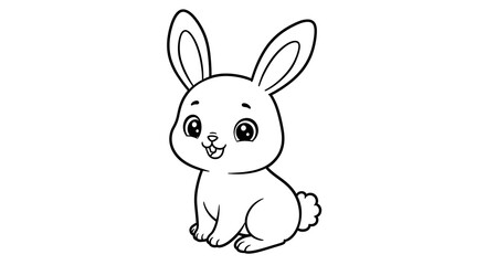 Obraz premium Cute Baby Bunny Coloring Page
