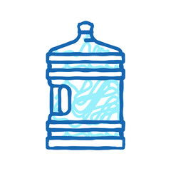 water bottle for prepare coffee icon doodle illustration