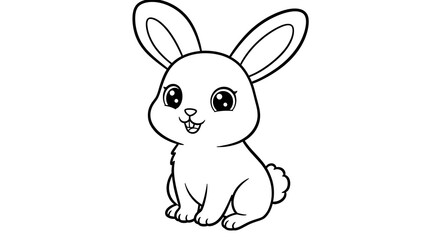 Fototapeta premium Cute Baby Bunny Coloring Page