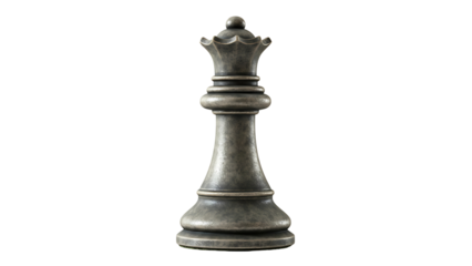 Wooden chess piece stands upright against a white background representing strategic gameplay
