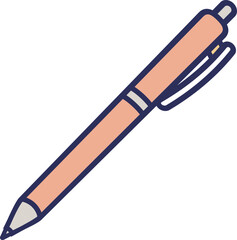 ボールペンのシンプルなカラーイラスト

