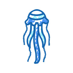jellyfish ocean icon doodle illustration
