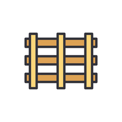 Fence colored icons, minimalist vector illustration ,simple transparent graphic element .Isolated on white background