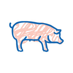 pig domestic animal icon doodle illustration