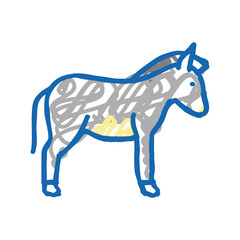 donkey domestic animal icon doodle illustration