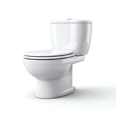 Sanitary ceramic toilet bowl fixture on white background