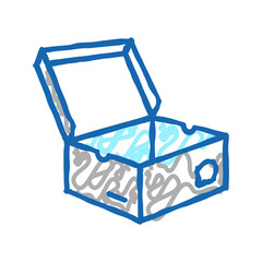 men shoes box icon doodle illustration