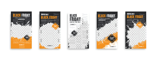 Black friday sale social media post and story design template. Suitable for social media, flyers, banner, and web.	