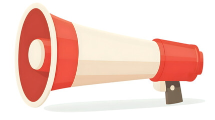 Colorful Red and White Megaphone Illustration