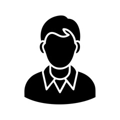 Black silhouette of a man wearing a collared shirt illustration