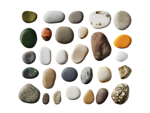 Colorful Round Stones Illustration Isolated Background
