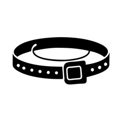 Black and white drawing of a simple belt with a buckle