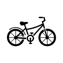 Black silhouette of a child's bicycle with a pedal and rounded fenders