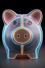Abstract piggy bank graphic; conceptual image for financial topics involving loans and savings - abstract modern art finance