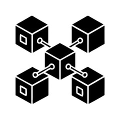 Interconnected cubes form a network, demonstrating connectivity and collaborative structure