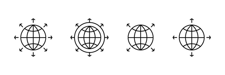 Global Expansion Icon. Global Expansion Vector Icon in line style design. Global Expansion Symbol. Vector illustration.