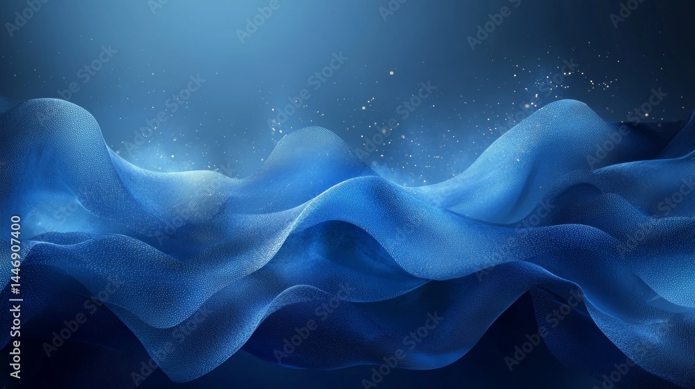 Aufkleber abstract blue wavy texture with light effects creating a serene and dreamlike visual minimal