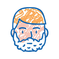 foam for shave on man face icon doodle illustration