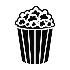 Black and White Image of a Bucket Full of Popcorn Treat