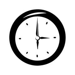 Stylized Vector Clock Face Depicting Time with Black on White Design