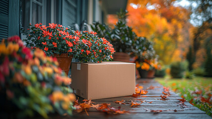 Autumn porch delivery package