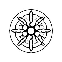 Fototapeta premium Abstract Circular Mandala Design with Eight Petals