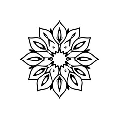 Ornamental Black and White Mandala Design Element