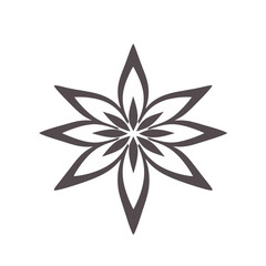 Geometric Floral Design Element Elegant Star Flower Mandala