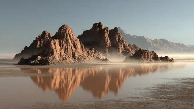 Rocks in water coastal landscape natural scene reflection tranquility serenity