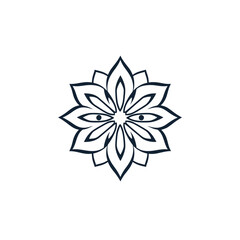 Abstract Floral Mandala Design with Eyes